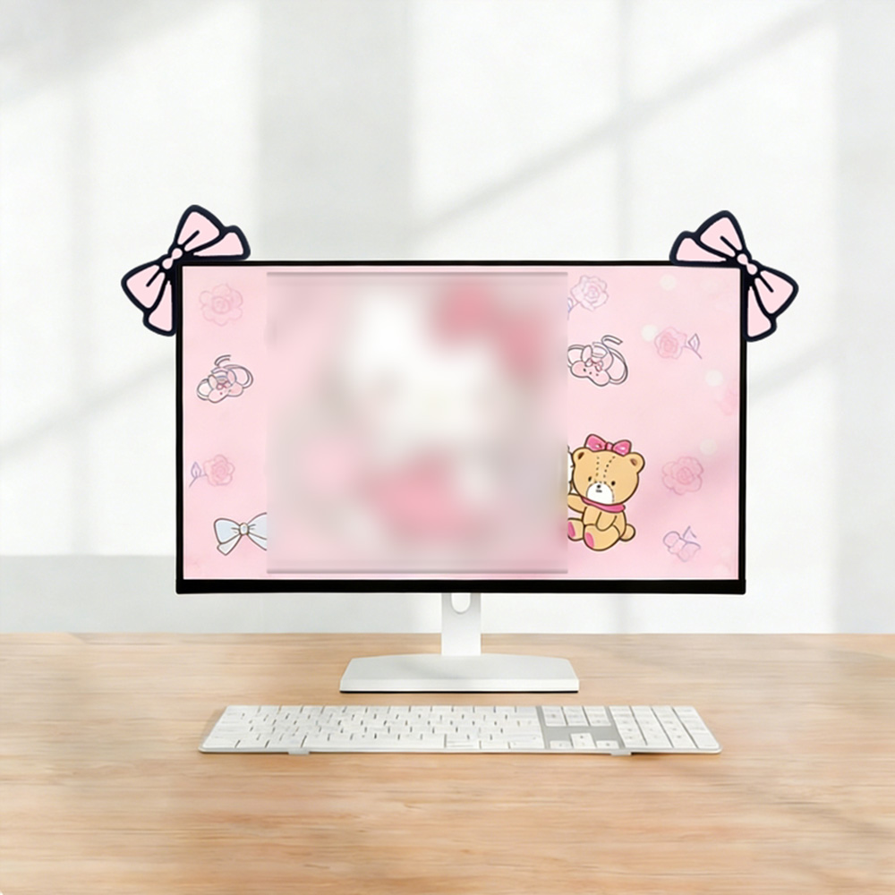 Cute Pink Bow Monitor Decor Ka - Desk Setup No Monitor ulasan dan harga
