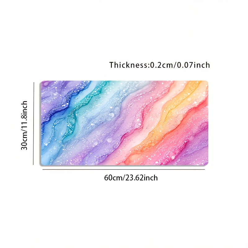 Vibrant Rainbow Glitter Marble - Desk Setup Tech ulasan dan harga