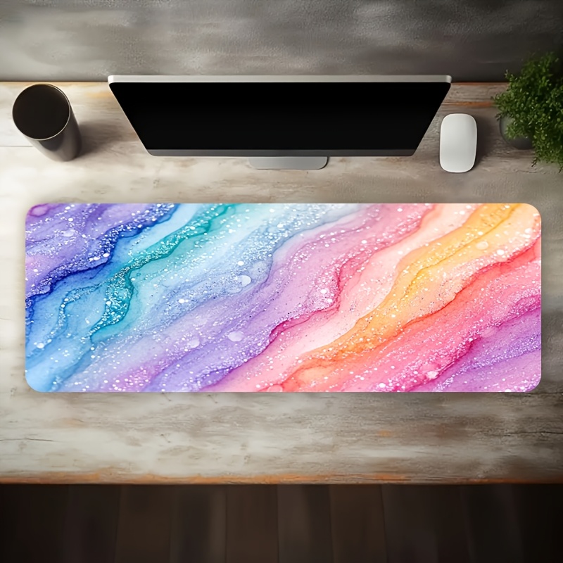 Vibrant Rainbow Glitter Marble - Desk Setup Tech ulasan dan harga