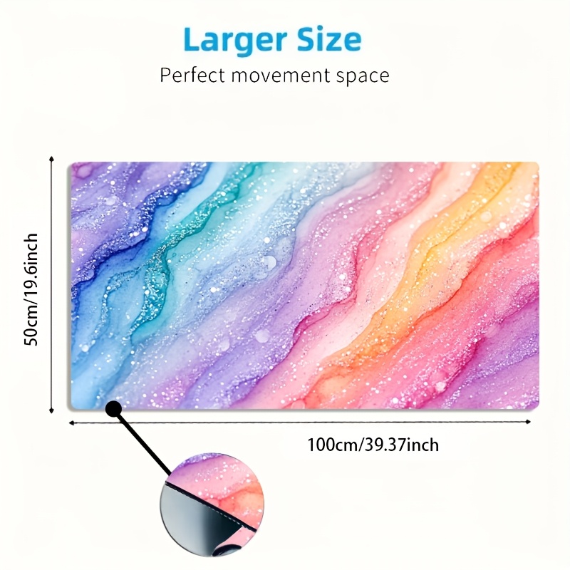 Vibrant Rainbow Glitter Marble - Desk Setup Tech ulasan dan harga