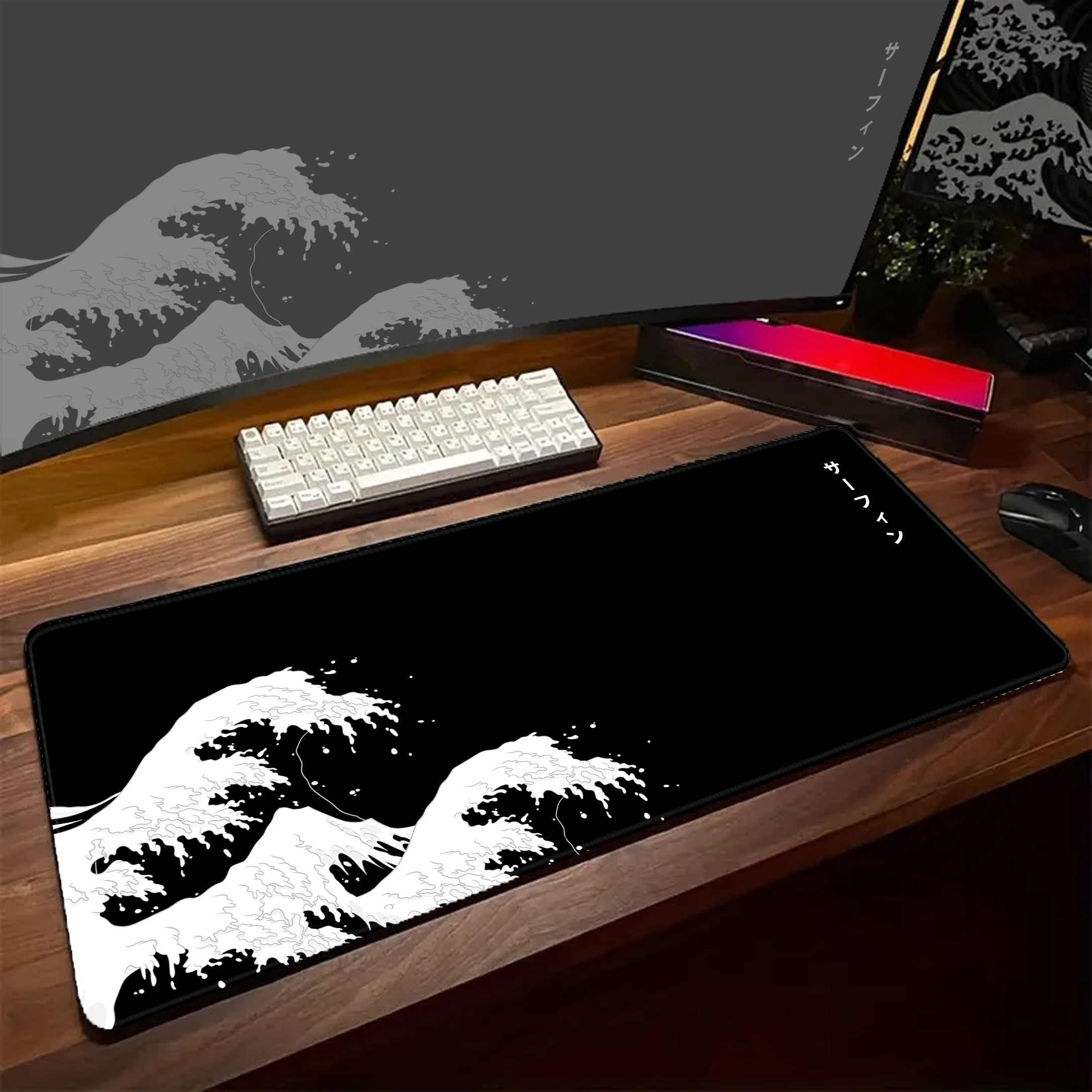 Game Mousepad Large Black and  - Desk Setup Black And White ulasan dan harga