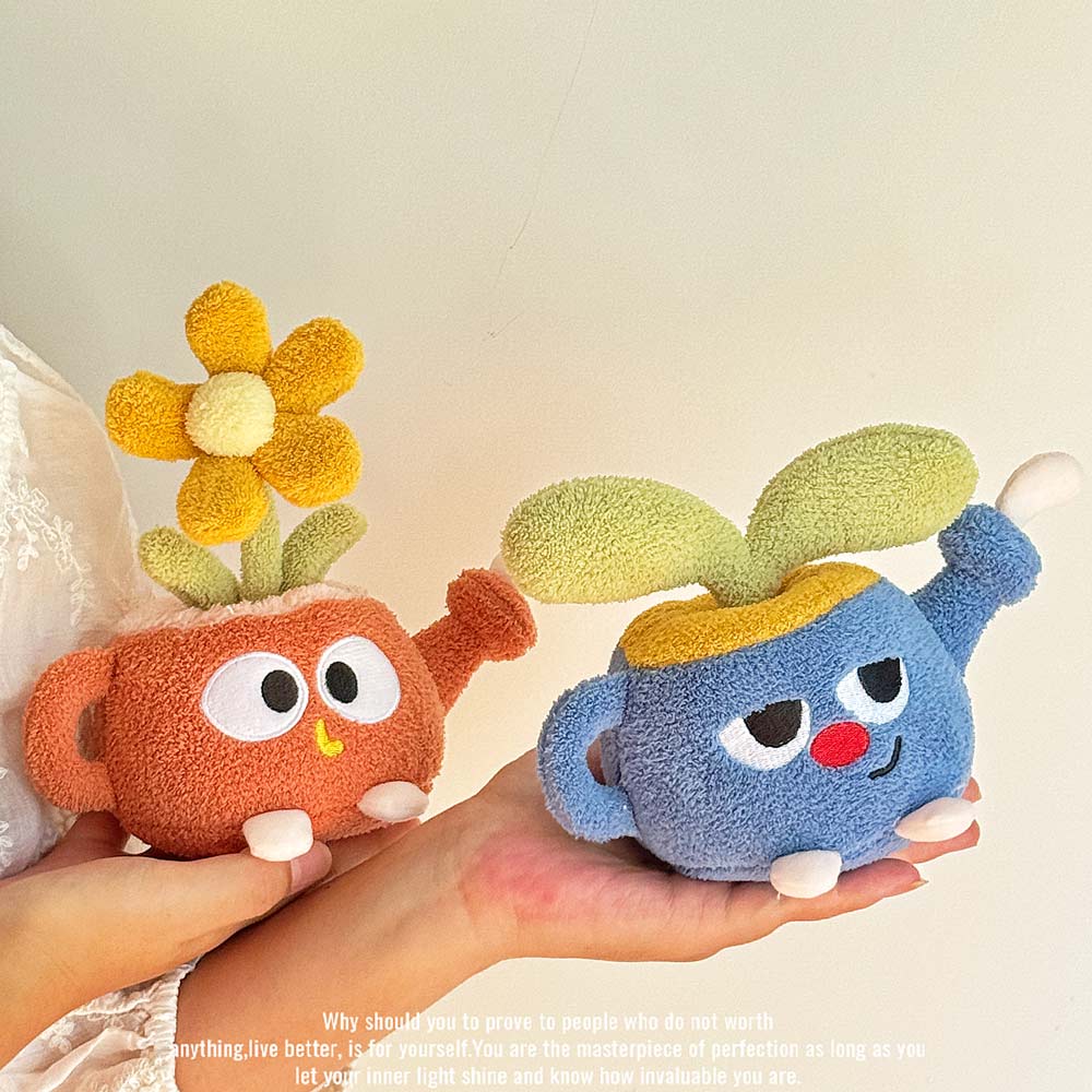 Cute Smiley Planter Plush Toy  - Desk Setup Plant ulasan dan harga