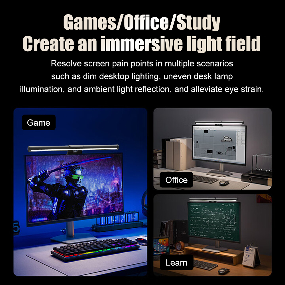 RGB Lightbar Monitor Light Bar - Desk Setup No Monitor ulasan dan harga