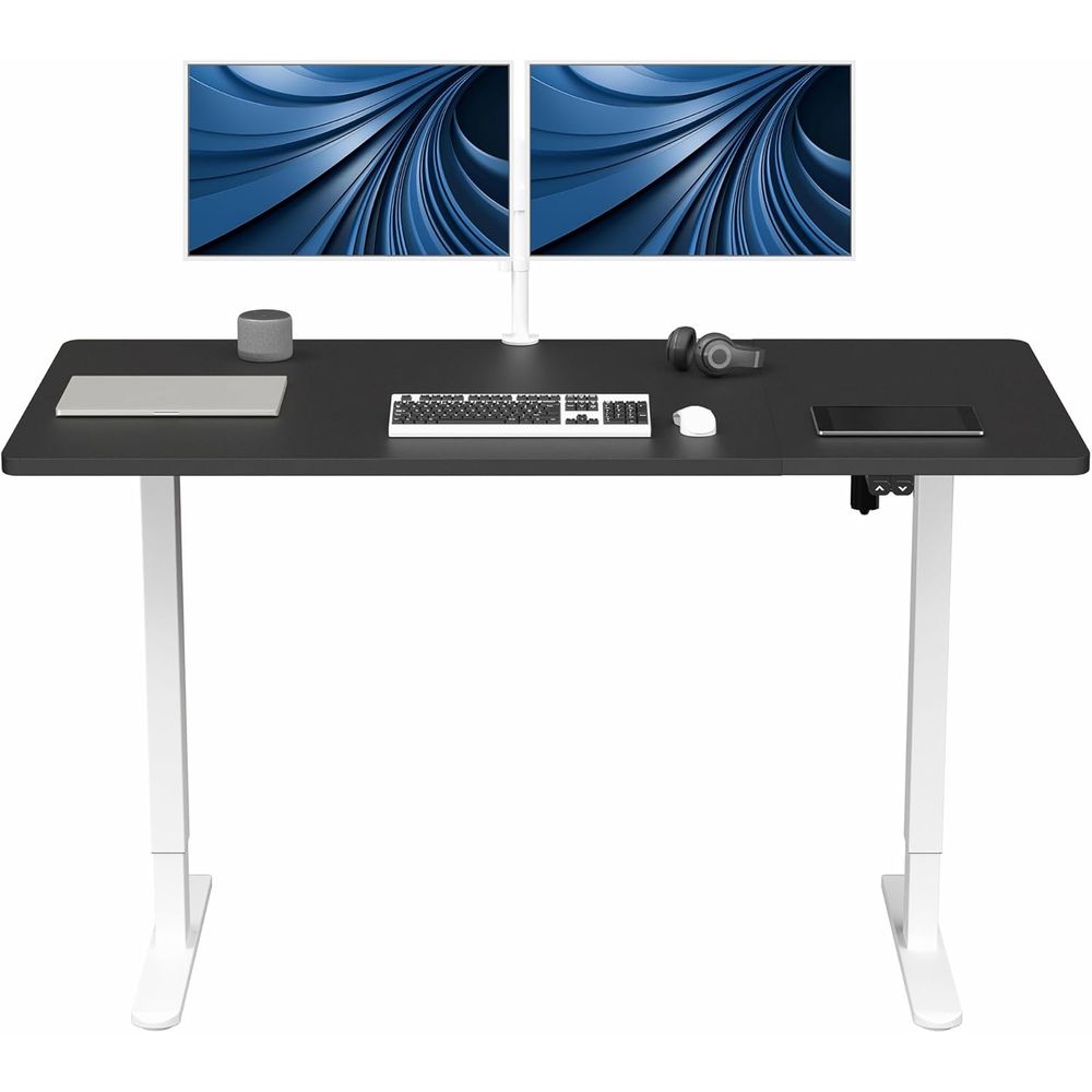 60x30 Inch Adjustable Height S - Desk Setup Black And White ulasan dan harga