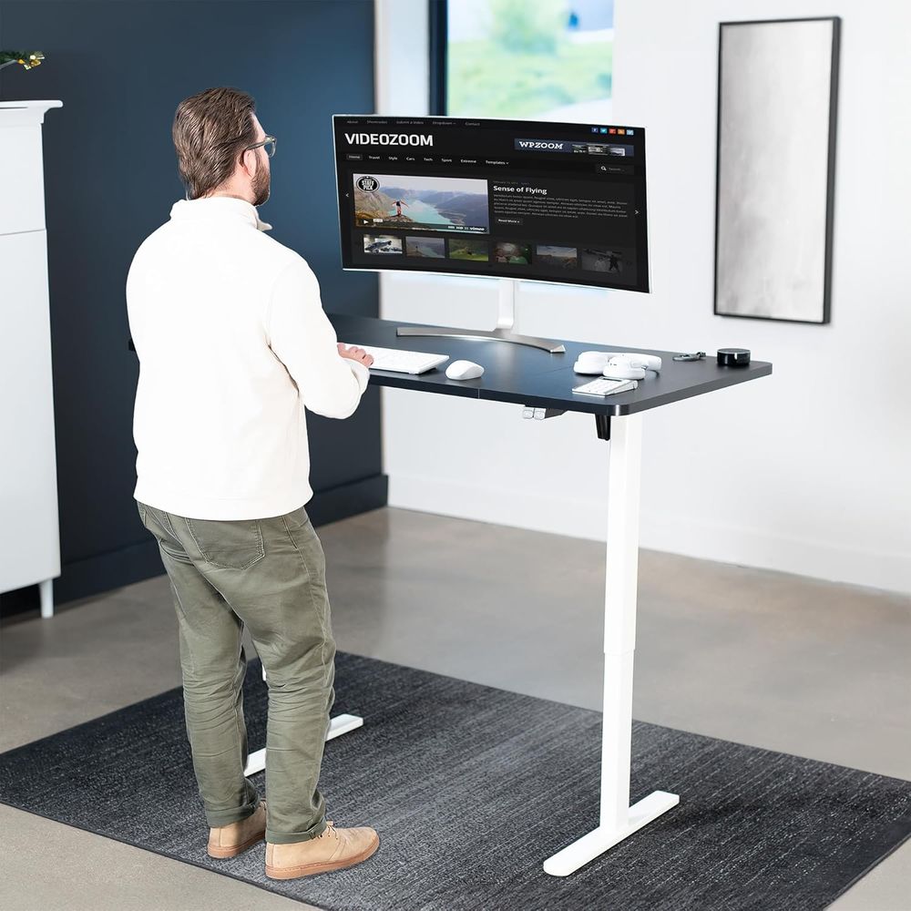 60x30 Inch Adjustable Height S - Desk Setup Black And White ulasan dan harga