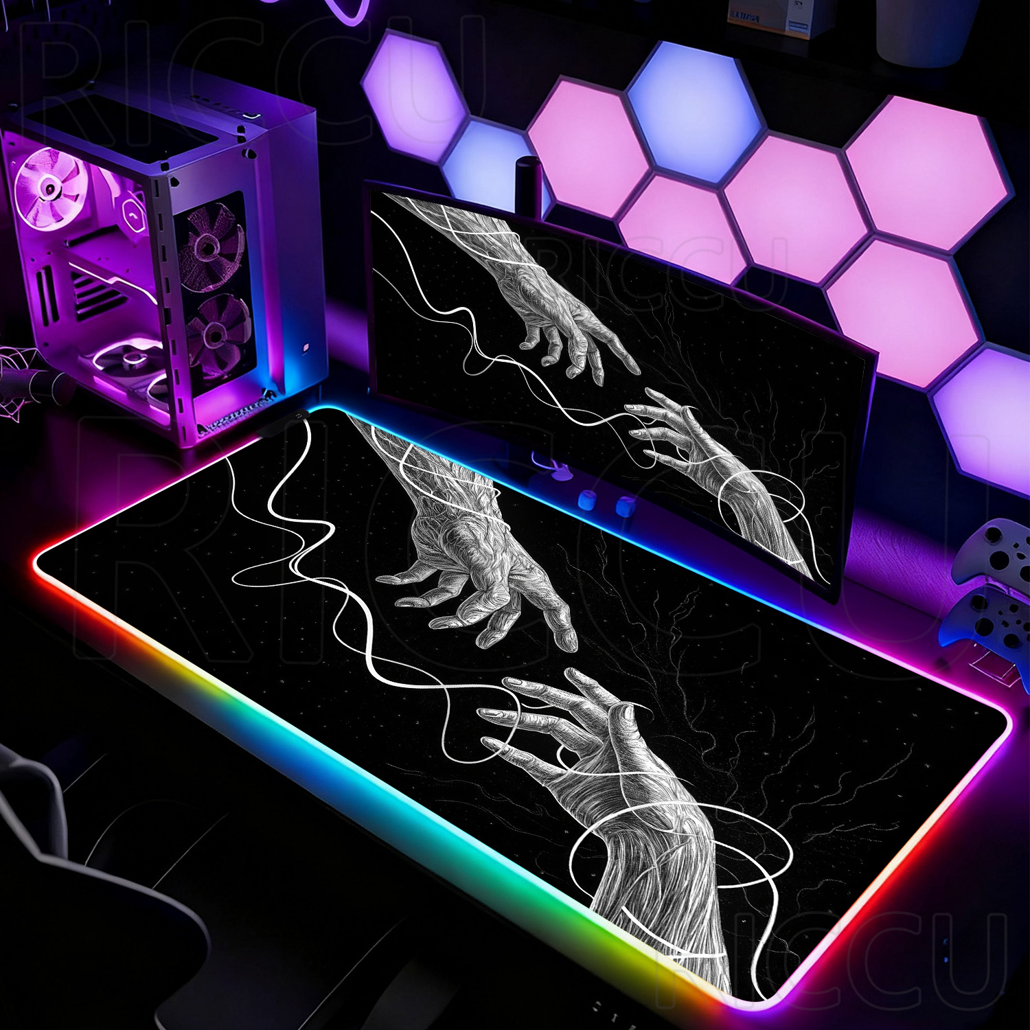 RGB XXL HD Large Black White G - Desk Setup Black And White ulasan dan harga