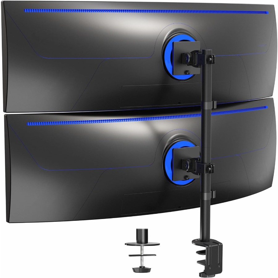Dual Vertically Stacked UltraW - Dual Monitor Desk Setup ulasan dan harga
