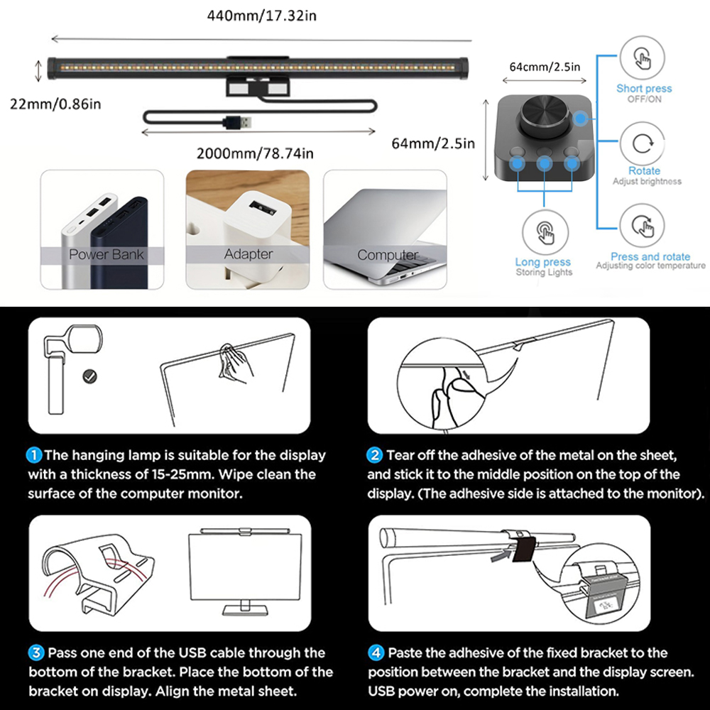 LED Eye-Care Desk Lamp Led Mon - Desk Setup Rgb ulasan dan harga