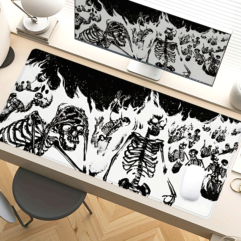 Black and White Skull Gaming M - Desk Setup Black And White ulasan dan harga