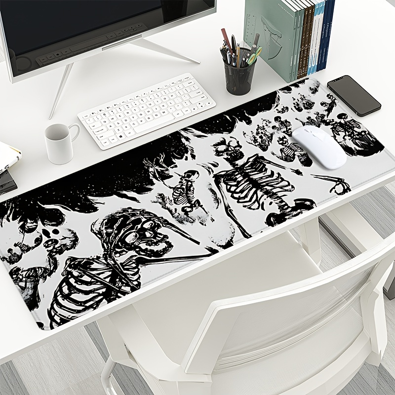 Black and White Skull Gaming M - Desk Setup Black And White ulasan dan harga