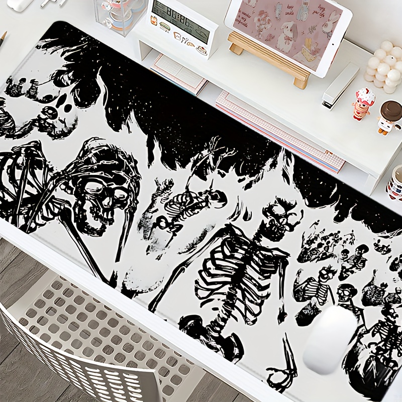 Black and White Skull Gaming M - Desk Setup Black And White ulasan dan harga